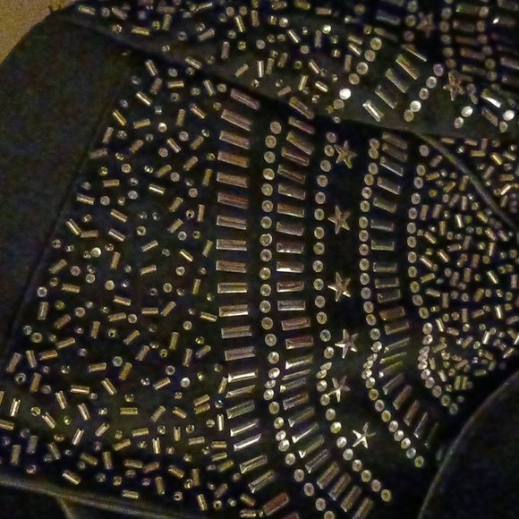 NWT Black 2pc skirt set with sequins and rhinestones - Picture 4 of 12